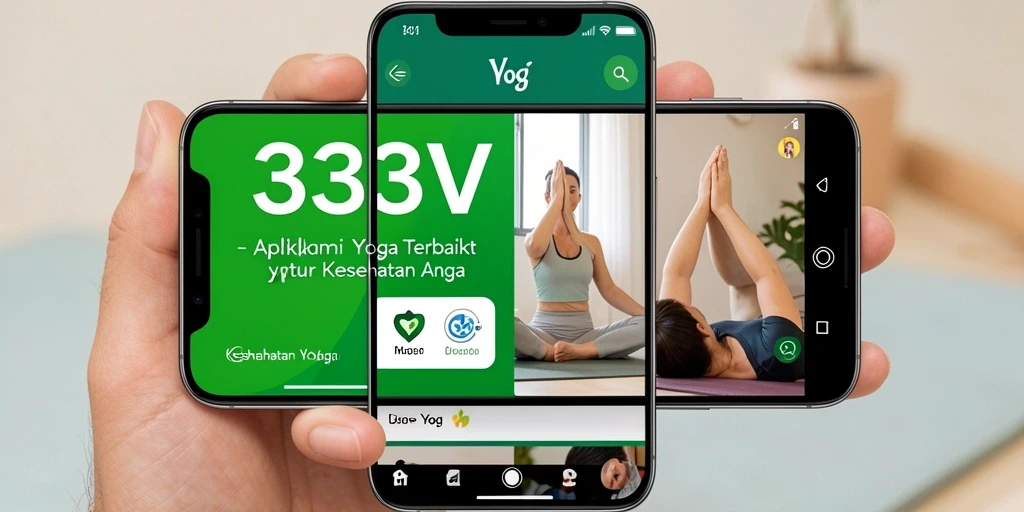 Antarmuka aplikasi 333V yang menampilkan fitur Yoga interaktif.