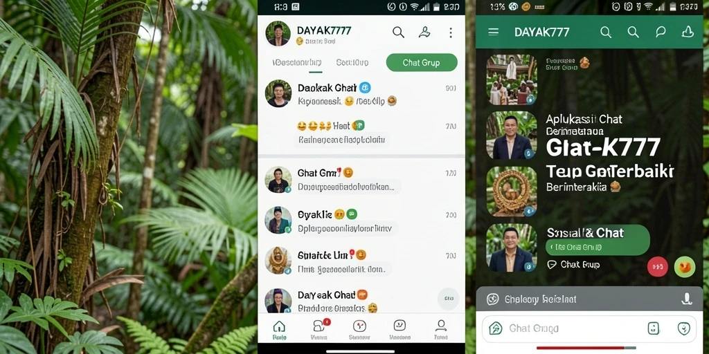 Tampilan antarmuka DAYAK777 untuk chatting grup yang interaktif.