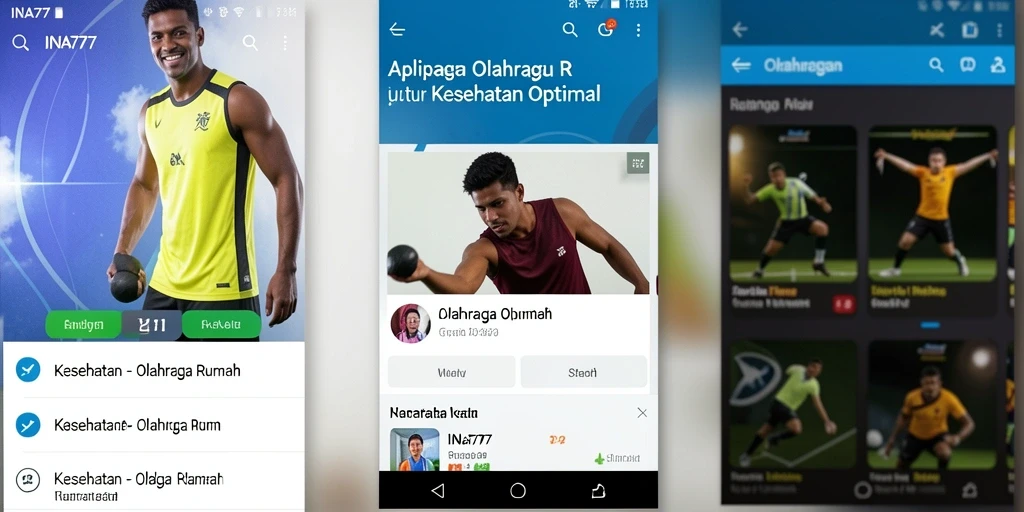 Antarmuka aplikasi INA777 yang intuitif untuk olahraga di rumah.