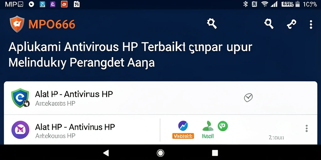Antarmuka intuitif MPO666 yang menampilkan fitur keamanan antivirus.