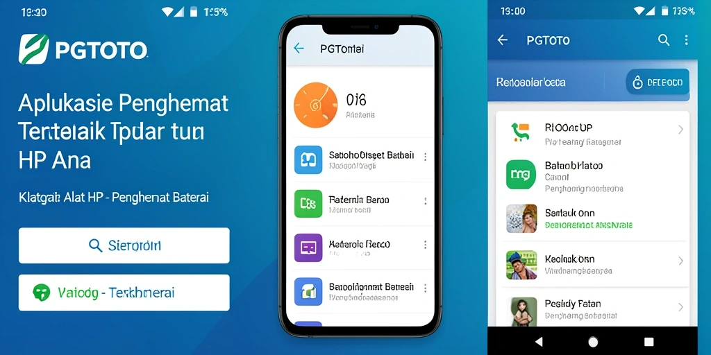 Tampilan antarmuka utama PGTOTO dengan fitur penghematan baterai yang intuitif.