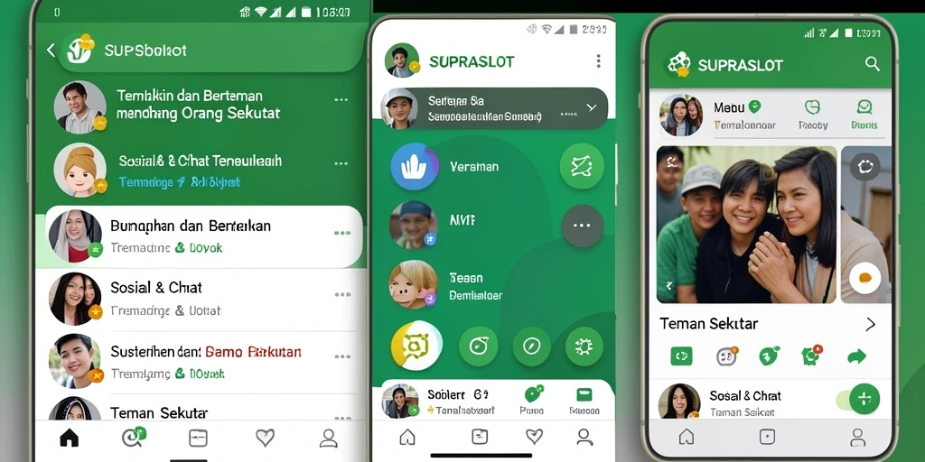 Antarmuka SUPRASLOT yang menarik untuk menemukan teman sekitar.