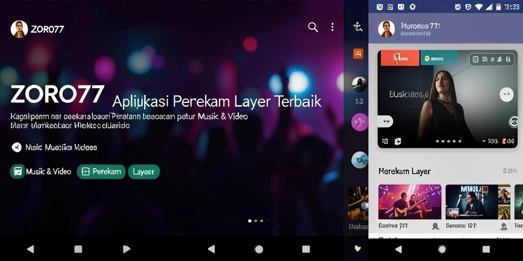 Antarmuka aplikasi ZORO77 untuk perekam layar yang user-friendly.